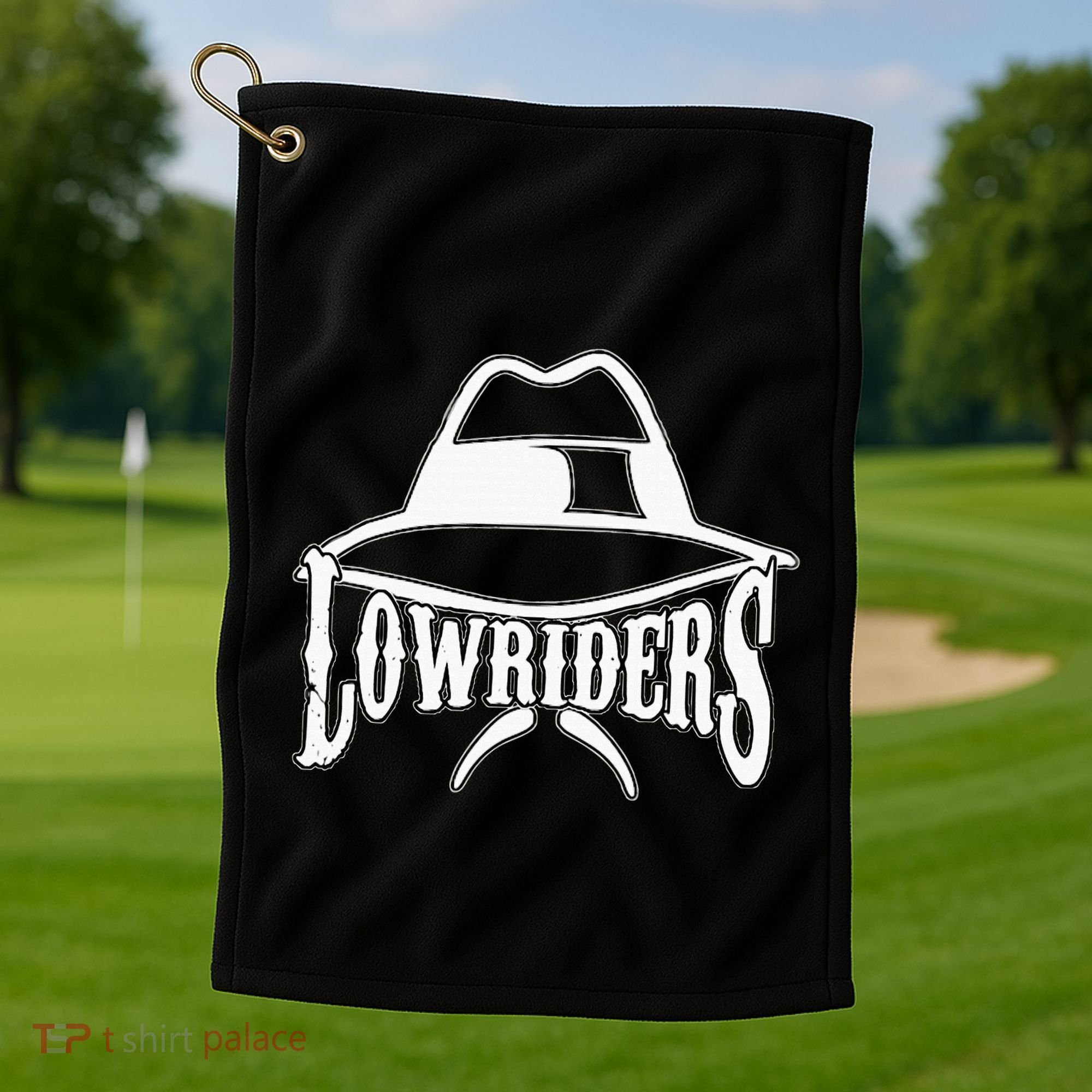 Lowrider Hat La Chicano Cholo Los Angeles Low Rider Golf Towel