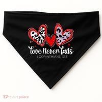 Leopard Heart Love Never Fails Christian ValentineS Day Gift USA-Made Doggie Bandana thumb 0