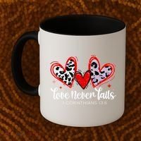 Leopard Heart Love Never Fails Christian ValentineS Day Gift Coffee Mug thumb 2