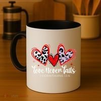 Leopard Heart Love Never Fails Christian ValentineS Day Gift Coffee Mug thumb 4