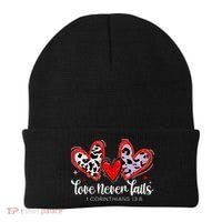 Leopard Heart Love Never Fails Christian ValentineS Day Gift Beanie thumb 0