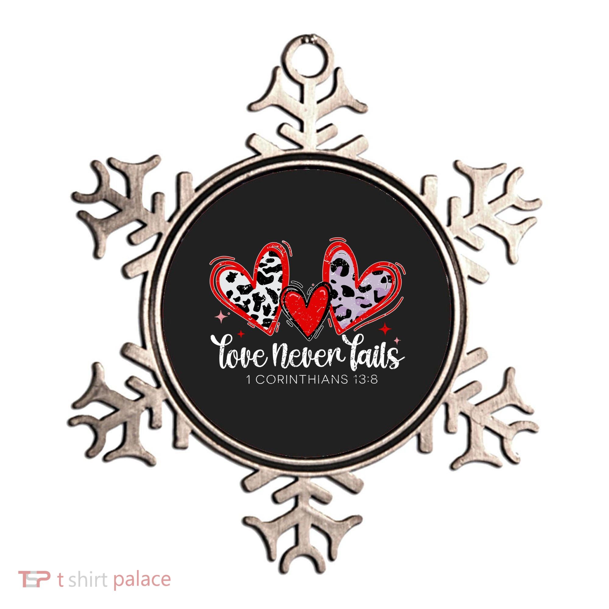 Leopard Heart Love Never Fails Christian ValentineS Day Gift Ornament