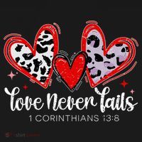 Leopard Heart Love Never Fails Christian ValentineS Day Gift Ornament thumb 1