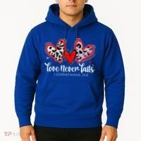 Leopard Heart Love Never Fails Christian ValentineS Day Gift Hoodie thumb 2