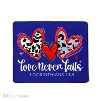 Leopard Heart Love Never Fails Christian ValentineS Day Gift Mousepad thumb 0