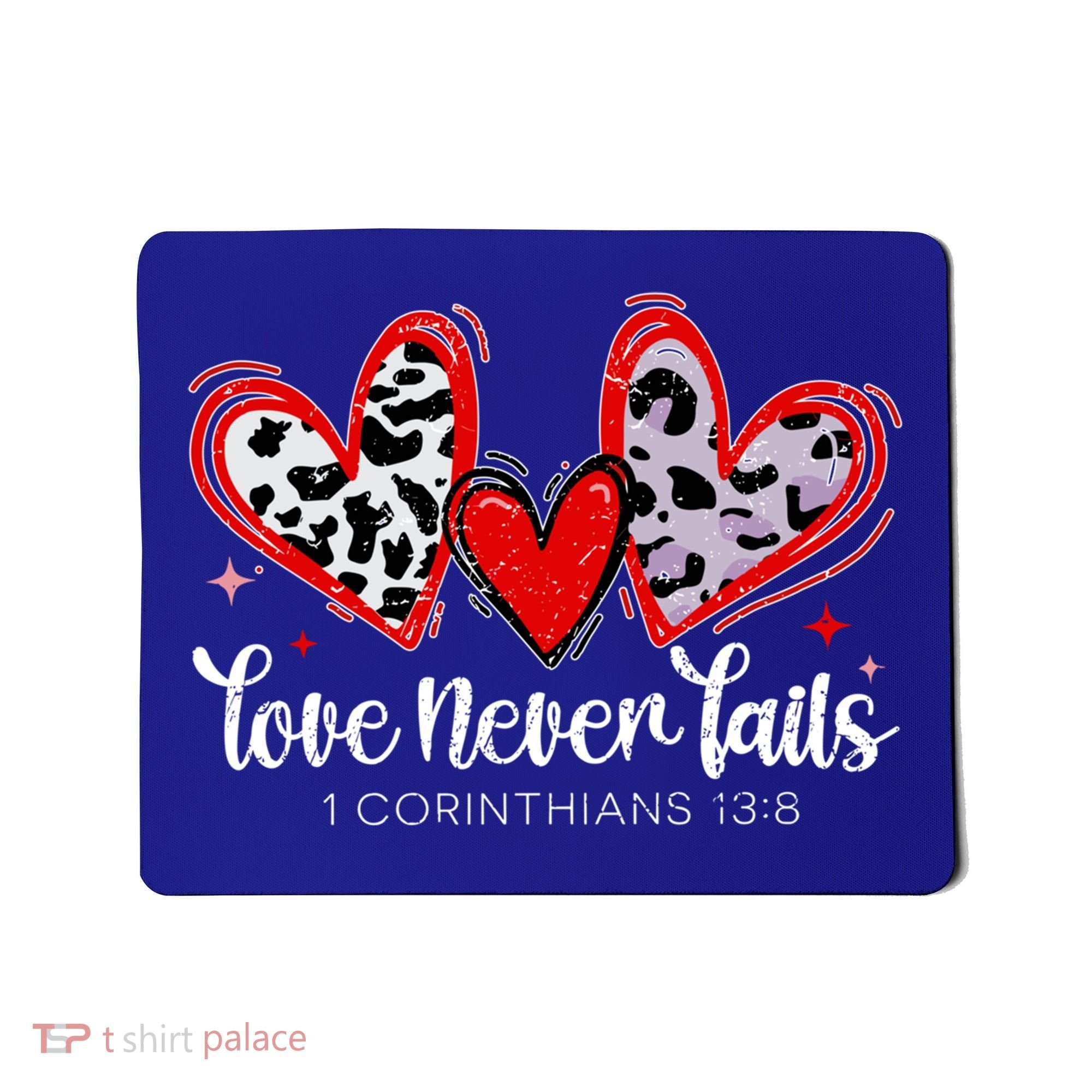 Leopard Heart Love Never Fails Christian ValentineS Day Gift Mousepad
