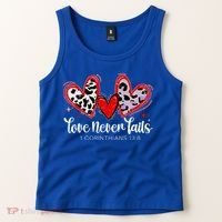 Leopard Heart Love Never Fails Christian ValentineS Day Gift Tank Top thumb 2
