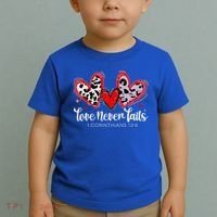 Leopard Heart Love Never Fails Christian ValentineS Day Gift Toddler T-Shirt thumb 2
