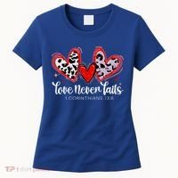 Leopard Heart Love Never Fails Christian ValentineS Day Gift Women's T-Shirt thumb 0