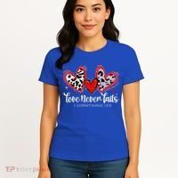 Leopard Heart Love Never Fails Christian ValentineS Day Gift Women's T-Shirt thumb 4