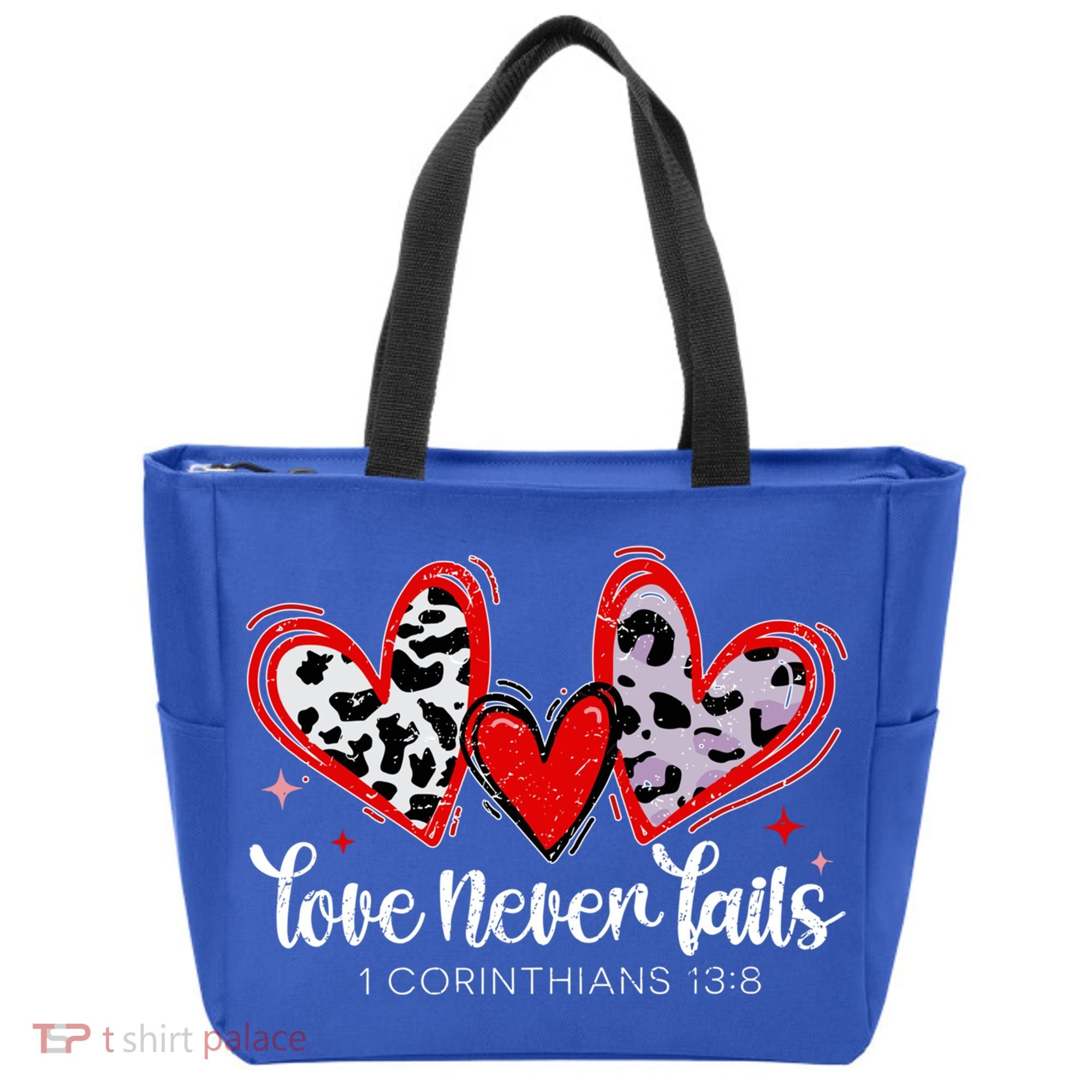 Leopard Heart Love Never Fails Christian ValentineS Day Gift Tote Bag