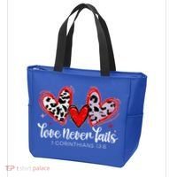 Leopard Heart Love Never Fails Christian ValentineS Day Gift Tote Bag thumb 3