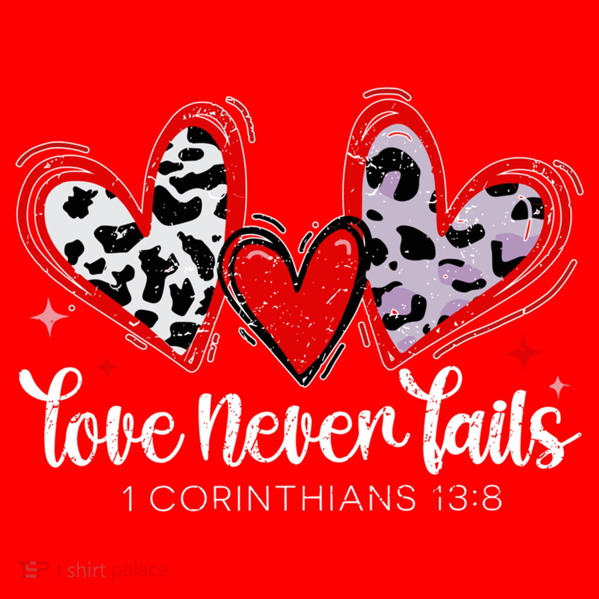 Leopard Heart Love Never Fails Christian ValentineS Day Gift Santa Hat