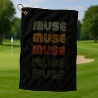 Love Heart Muse Grunge Style Black Muse Golf Towel thumb 1