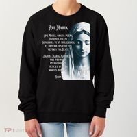 Latin Hail Mary Blessed Mother Rosary Prayer Women's Sweatshirt thumb 0