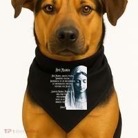 Latin Hail Mary Blessed Mother Rosary Prayer USA-Made Doggie Bandana thumb 1