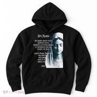 Latin Hail Mary Blessed Mother Rosary Prayer Hoodie thumb 0