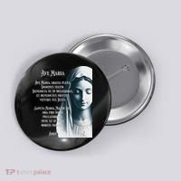 Latin Hail Mary Blessed Mother Rosary Prayer Button thumb 0