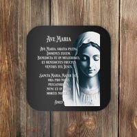 Latin Hail Mary Blessed Mother Rosary Prayer Coaster thumb 0