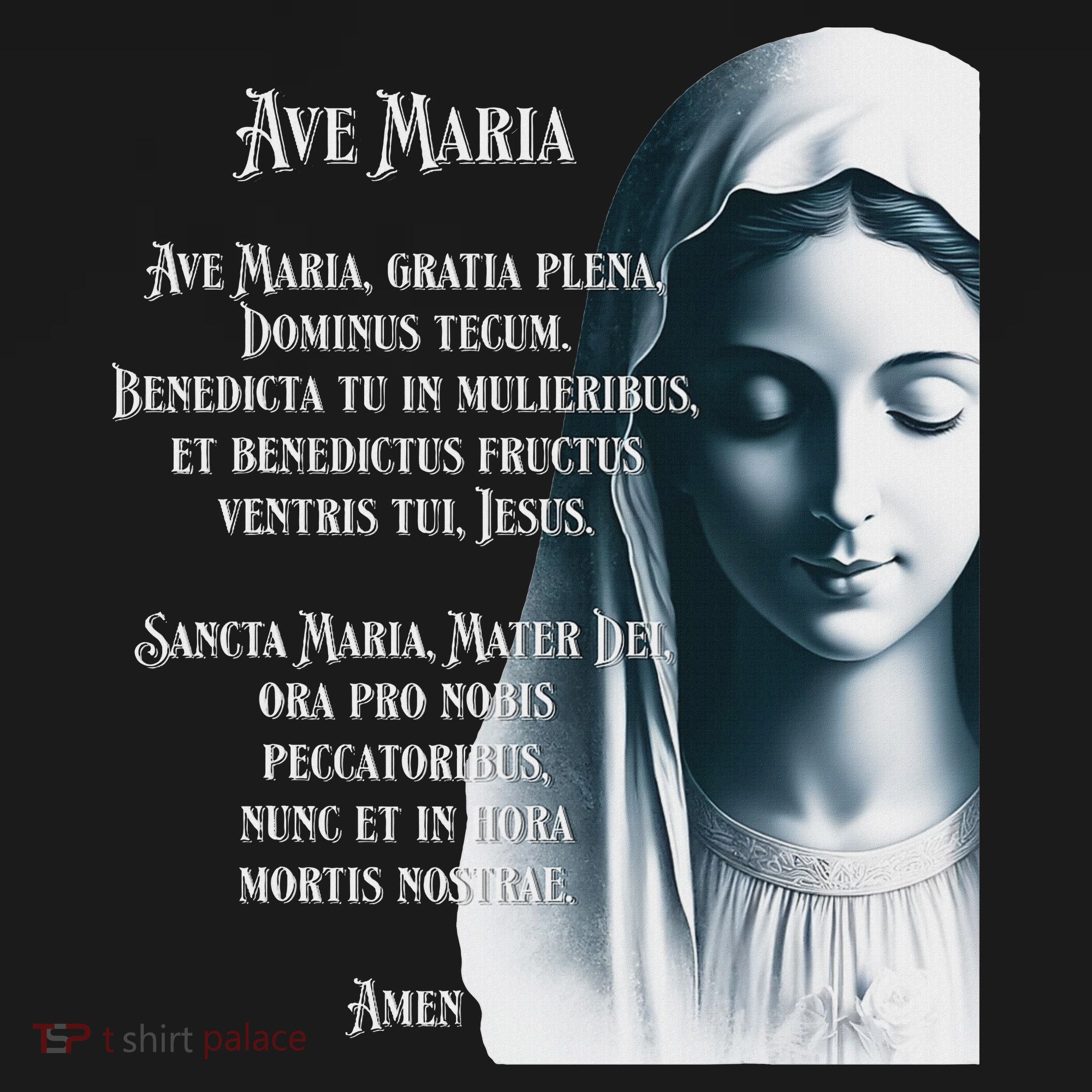 Latin Hail Mary Blessed Mother Rosary Prayer Mousepad