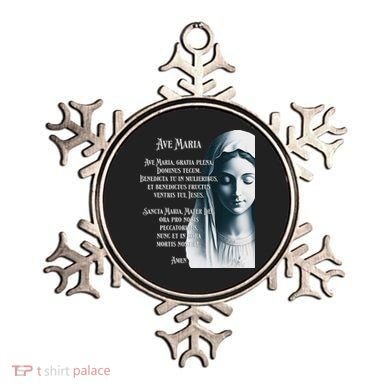 Latin Hail Mary Blessed Mother Rosary Prayer Ornament