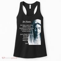 Latin Hail Mary Blessed Mother Rosary Prayer Women's Tank Top thumb 0