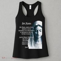 Latin Hail Mary Blessed Mother Rosary Prayer Women's Tank Top thumb 3