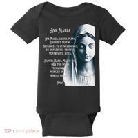 Latin Hail Mary Blessed Mother Rosary Prayer Baby Bodysuit thumb 0