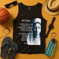 Latin Hail Mary Blessed Mother Rosary Prayer Tank Top thumb 4