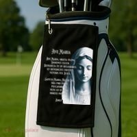 Latin Hail Mary Blessed Mother Rosary Prayer Golf Towel thumb 2