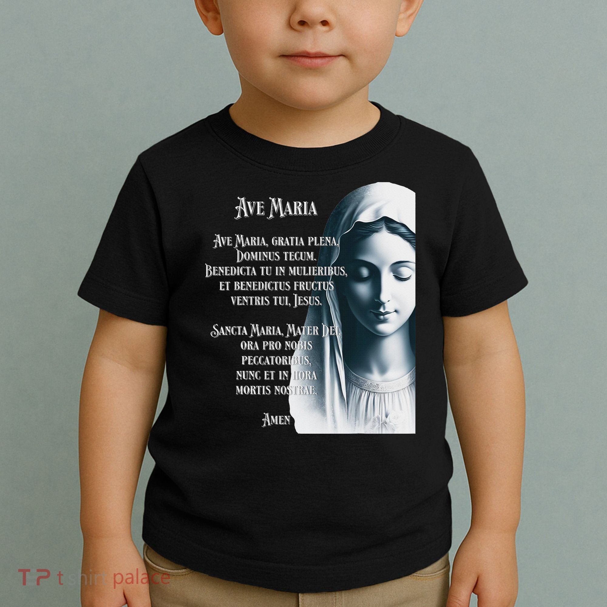 Latin Hail Mary Blessed Mother Rosary Prayer Toddler T-Shirt
