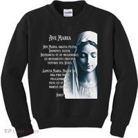 Latin Hail Mary Blessed Mother Rosary Prayer Kids Sweatshirt thumb 0