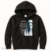 Latin Hail Mary Blessed Mother Rosary Prayer Kids Hoodie thumb 0