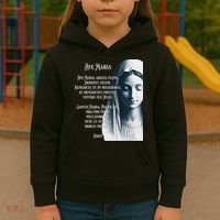 Latin Hail Mary Blessed Mother Rosary Prayer Kids Hoodie thumb 3