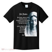 Latin Hail Mary Blessed Mother Rosary Prayer Kids T-Shirt thumb 0