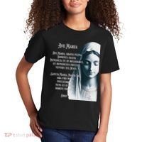 Latin Hail Mary Blessed Mother Rosary Prayer Kids T-Shirt thumb 2