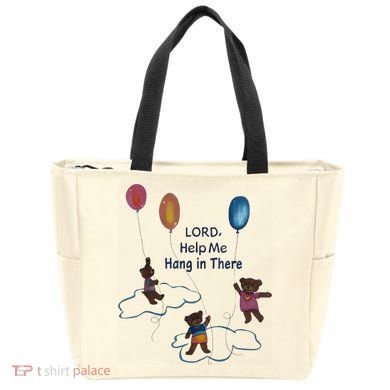 Lord Help Me Hang In There Funny Meme Tote Bag
