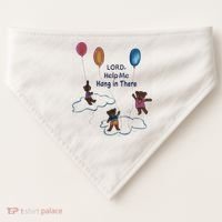 Lord Help Me Hang In There Funny Meme USA-Made Doggie Bandana thumb 0