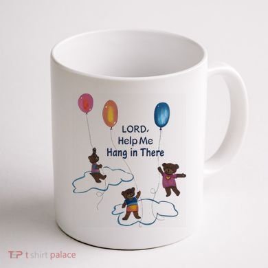 Lord Help Me Hang In There Funny Meme Coffee Mug back