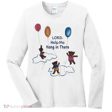 Lord Help Me Hang In There Funny Meme Women's Long Sleeve Shirt