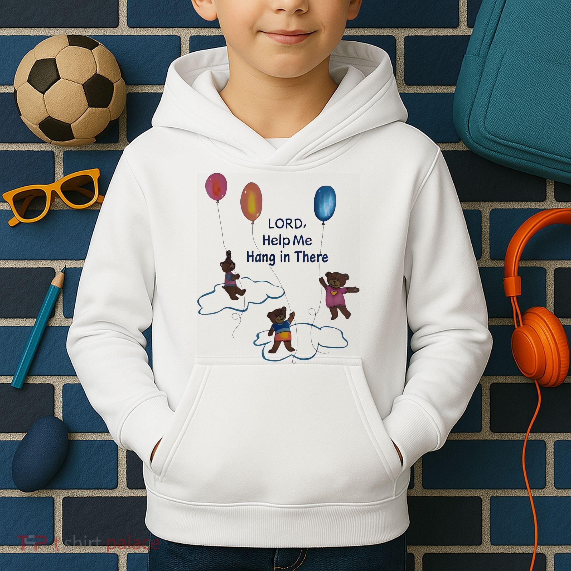 Lord Help Me Hang In There Funny Meme Kids Hoodie