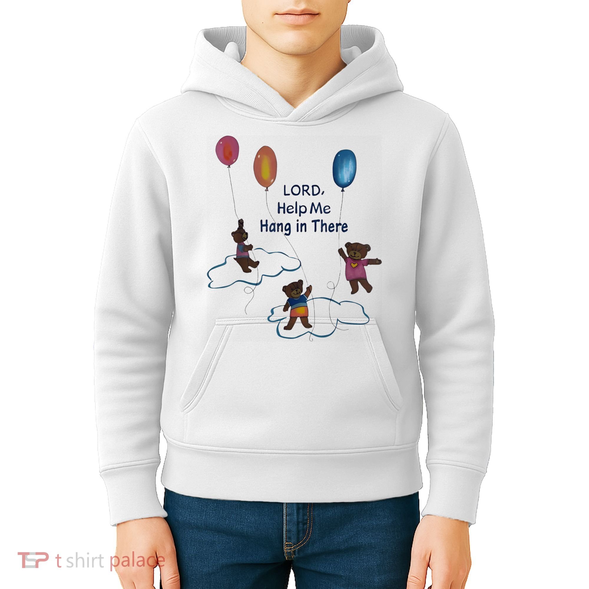 Lord Help Me Hang In There Funny Meme Kids Hoodie