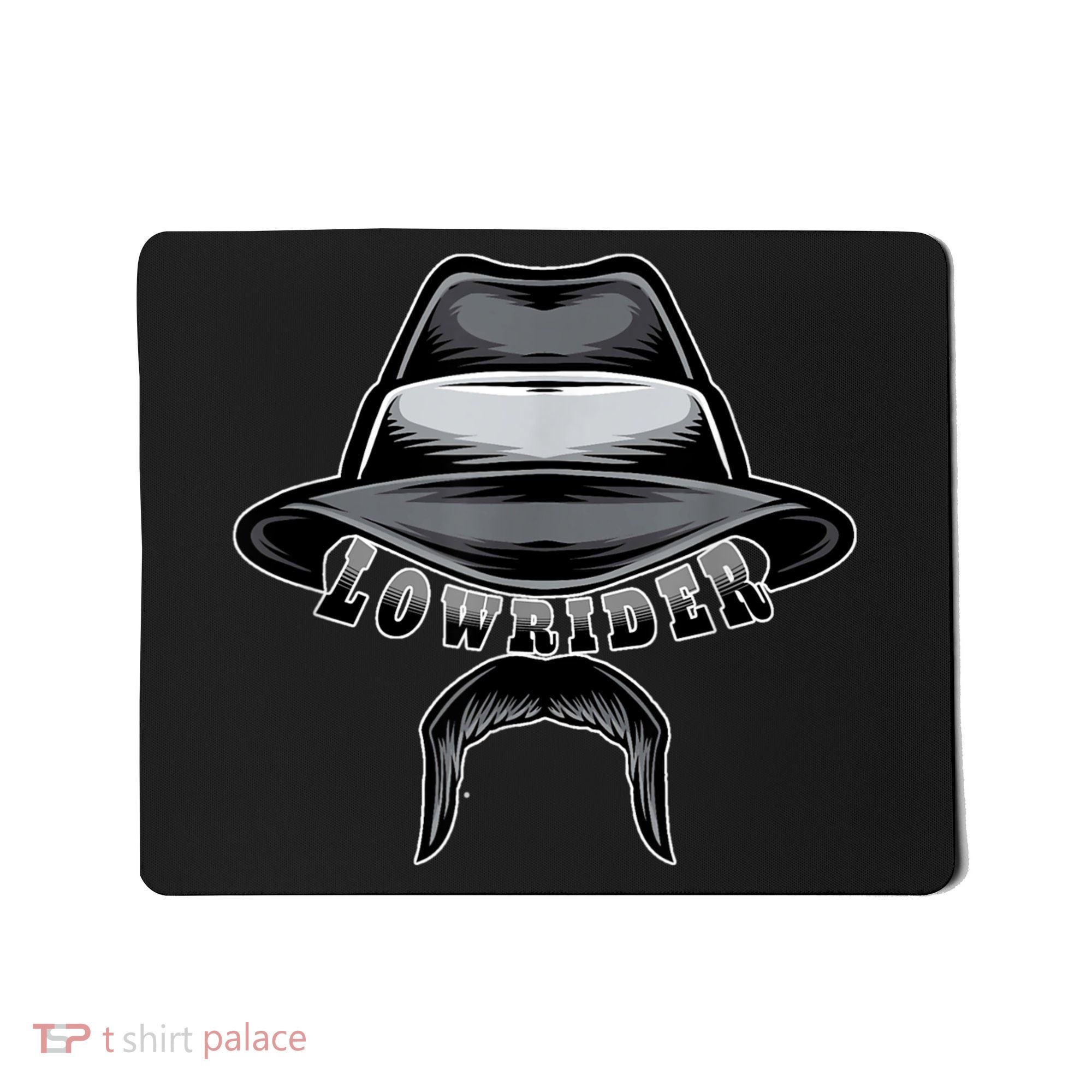 Lowrider Hat & Moustache, Chicano Cholo, Latino Low Rider Mousepad