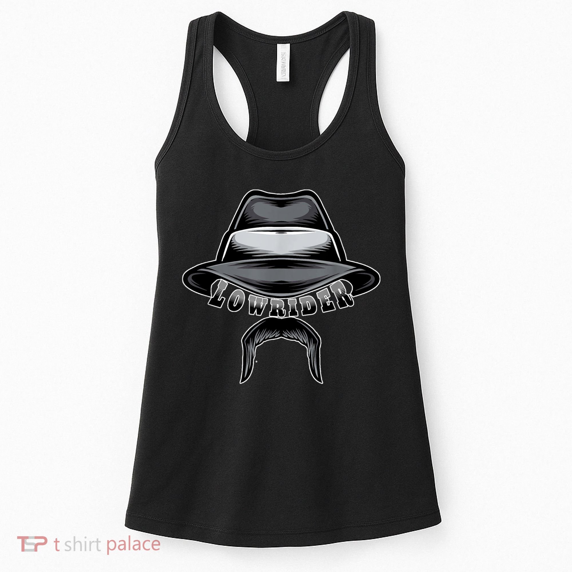 Lowrider Hat & Moustache, Chicano Cholo, Latino Low Rider Women's Tank Top