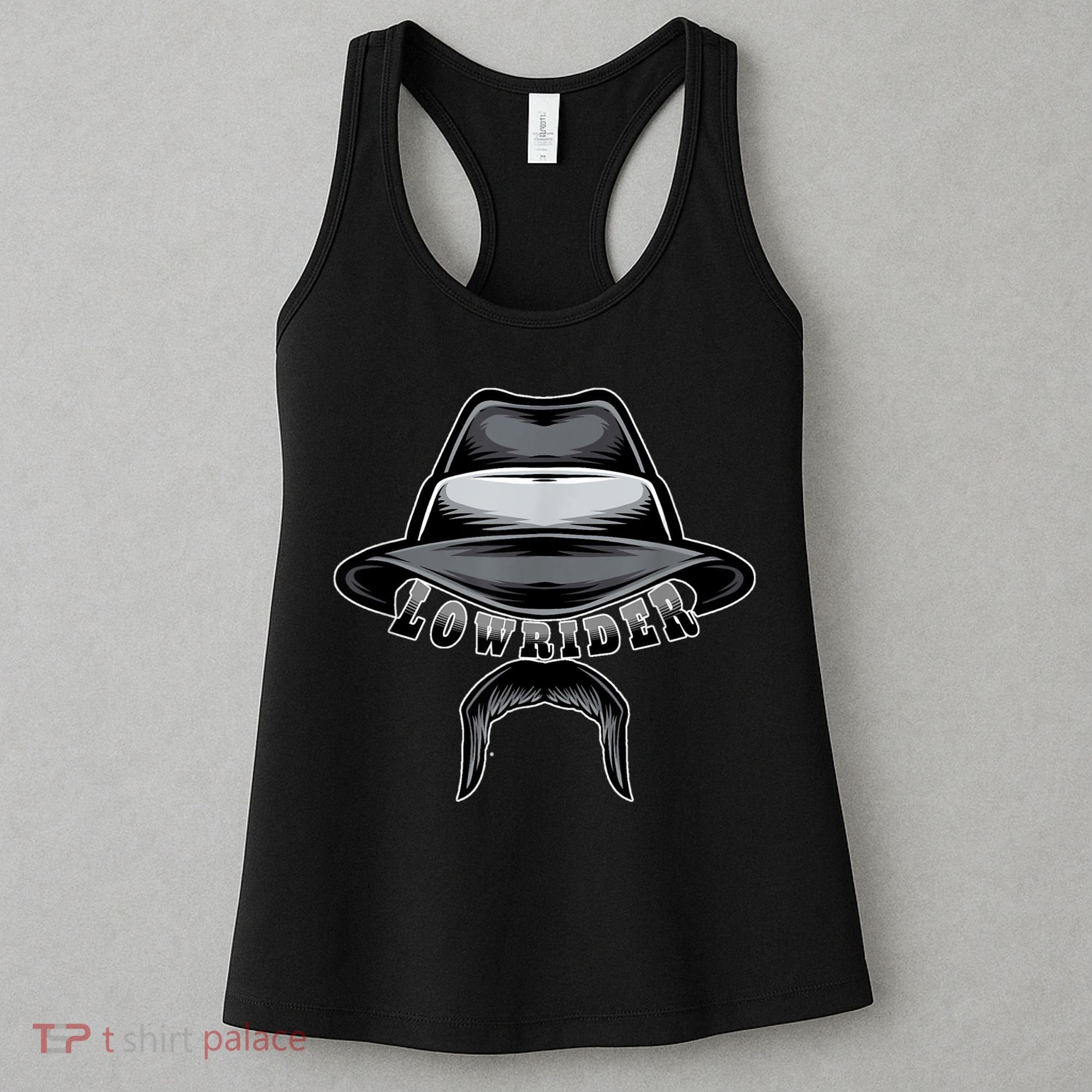 Lowrider Hat & Moustache, Chicano Cholo, Latino Low Rider Women's Tank Top