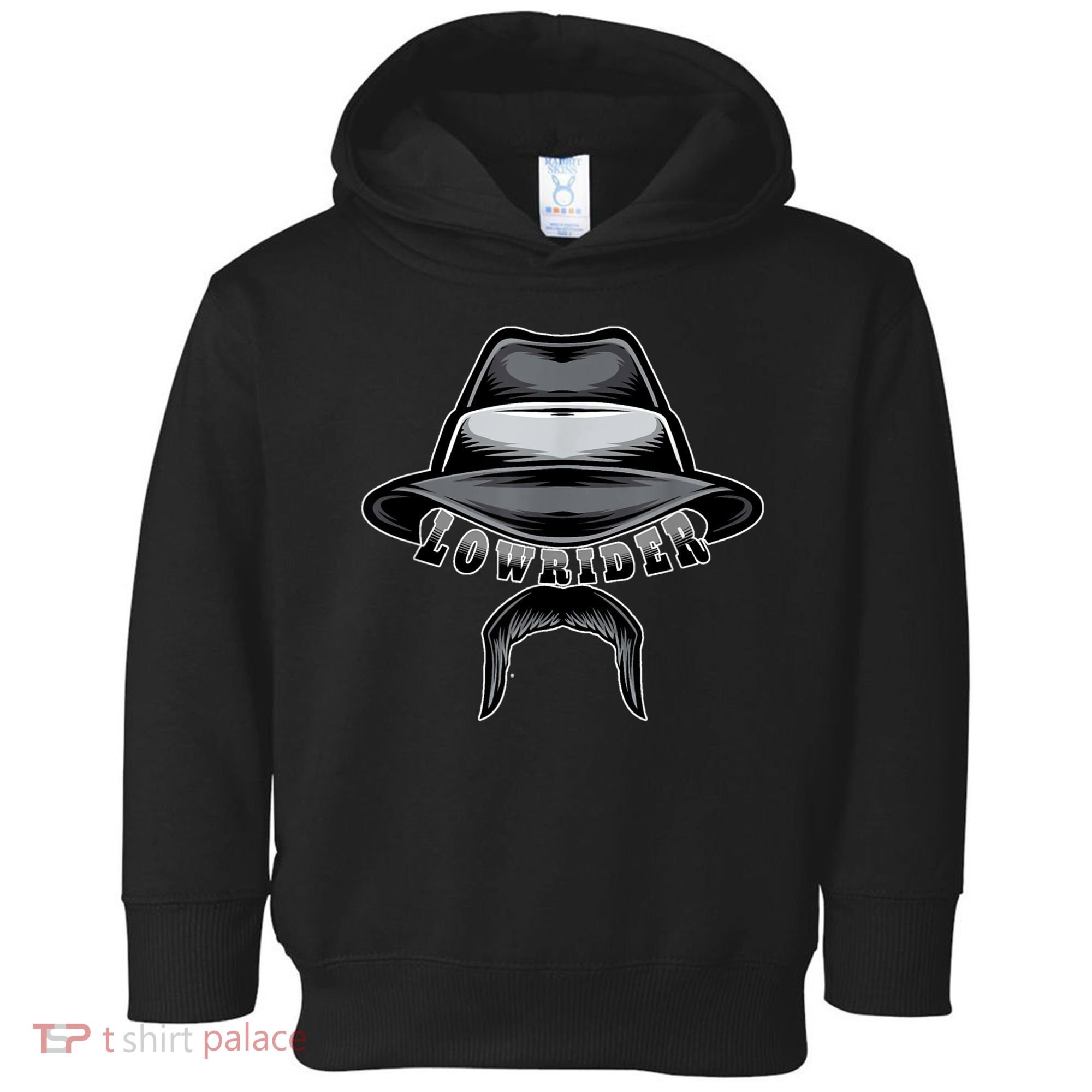 Lowrider Hat & Moustache, Chicano Cholo, Latino Low Rider Toddler Hoodie