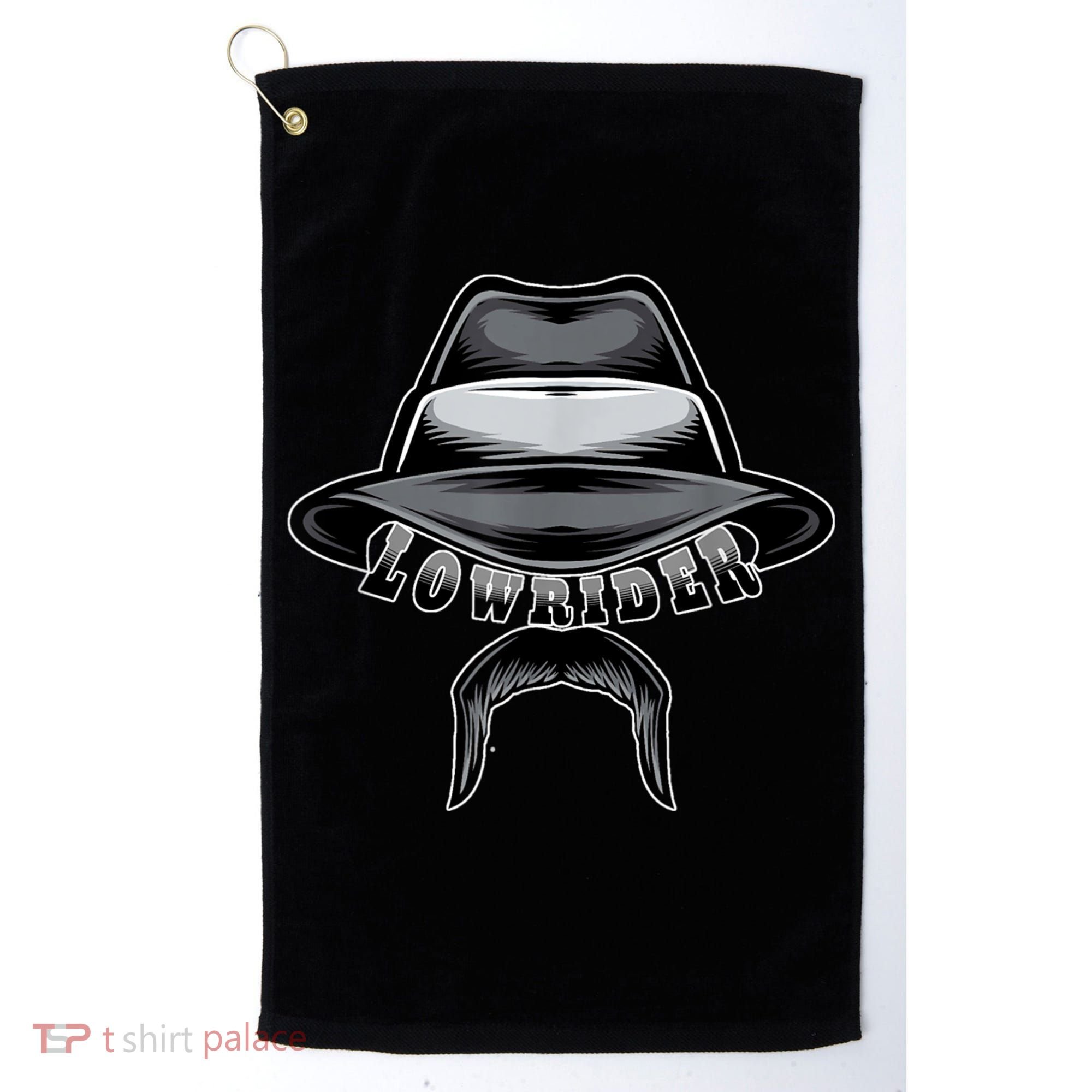 Lowrider Hat & Moustache, Chicano Cholo, Latino Low Rider Golf Towel