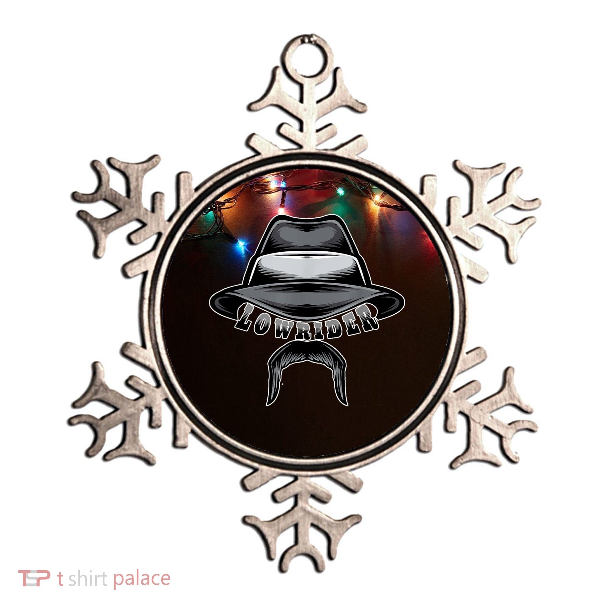 Lowrider Hat & Moustache, Chicano Cholo, Latino Low Rider Ornament
