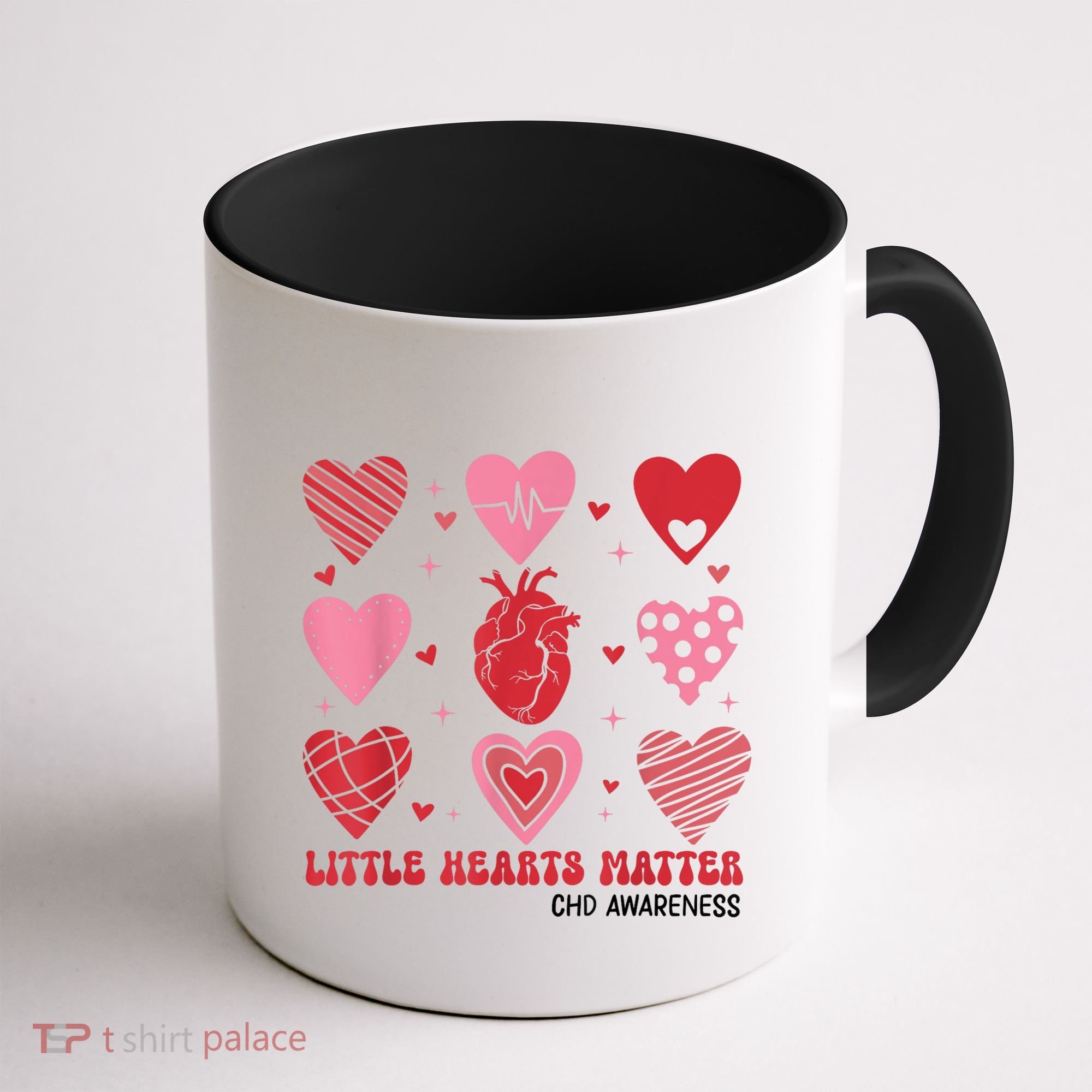 Little Hearts Matter Chd Awareness Heart Anatomy Valentine Coffee Mug