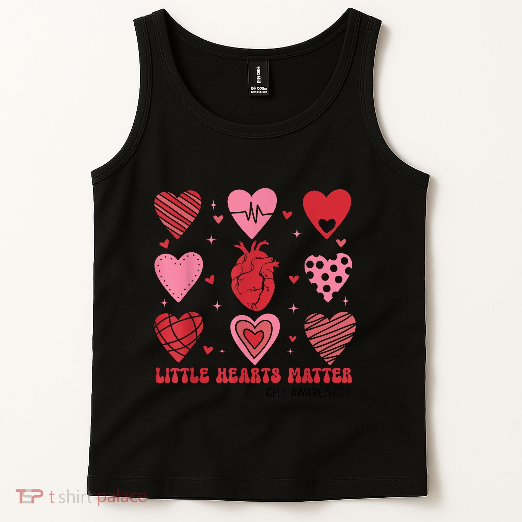 Little Hearts Matter Chd Awareness Heart Anatomy Valentine Tank Top